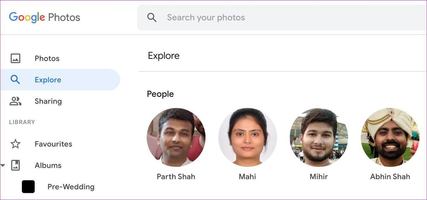 Facial recognition example